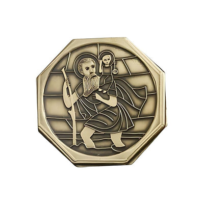 St. Christopher And Jesus Gold Oxide Auto Visor Clip, Made In Usa, Bliss Manufacturing