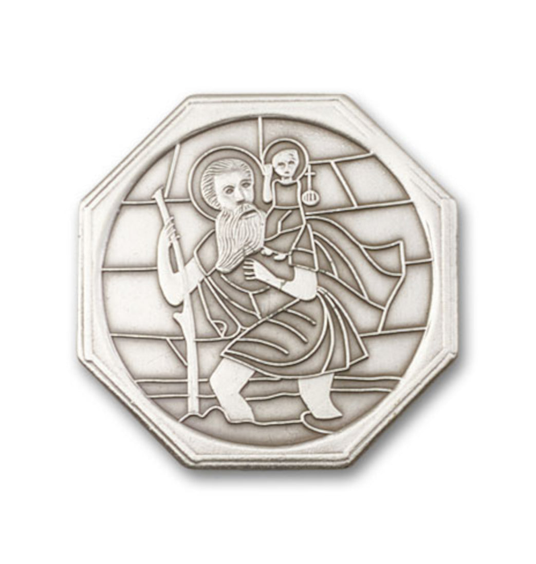 bliss st christopher and jesus pewter auto visor clip