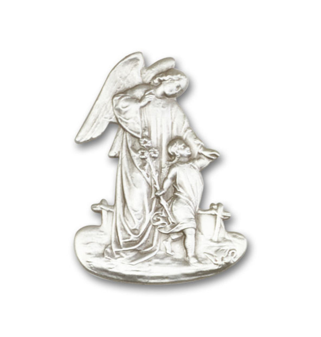 bliss guardian angel with a girl pewter auto visor clip