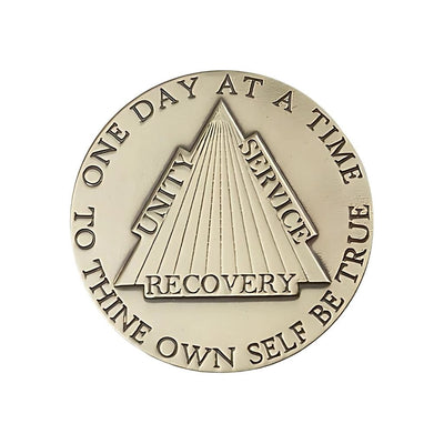 Recovery One Day At A Time Gold Oxide Auto Visor Clip, Made In Usa, Bliss Manufacturing