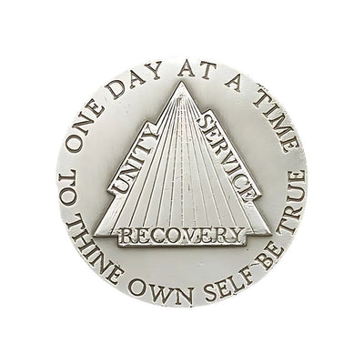 Recovery One Day At A Time Pewter Auto Visor Clip, Made In Usa, Bliss Manufacturing