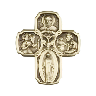 Catholic 4-Way Cross Gold Oxide Auto Visor Clip, Made In Usa, Bliss Manufacturing