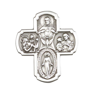 Catholic 4-Way Cross Pewter Auto Visor Clip, Made In Usa, Bliss Manufacturing