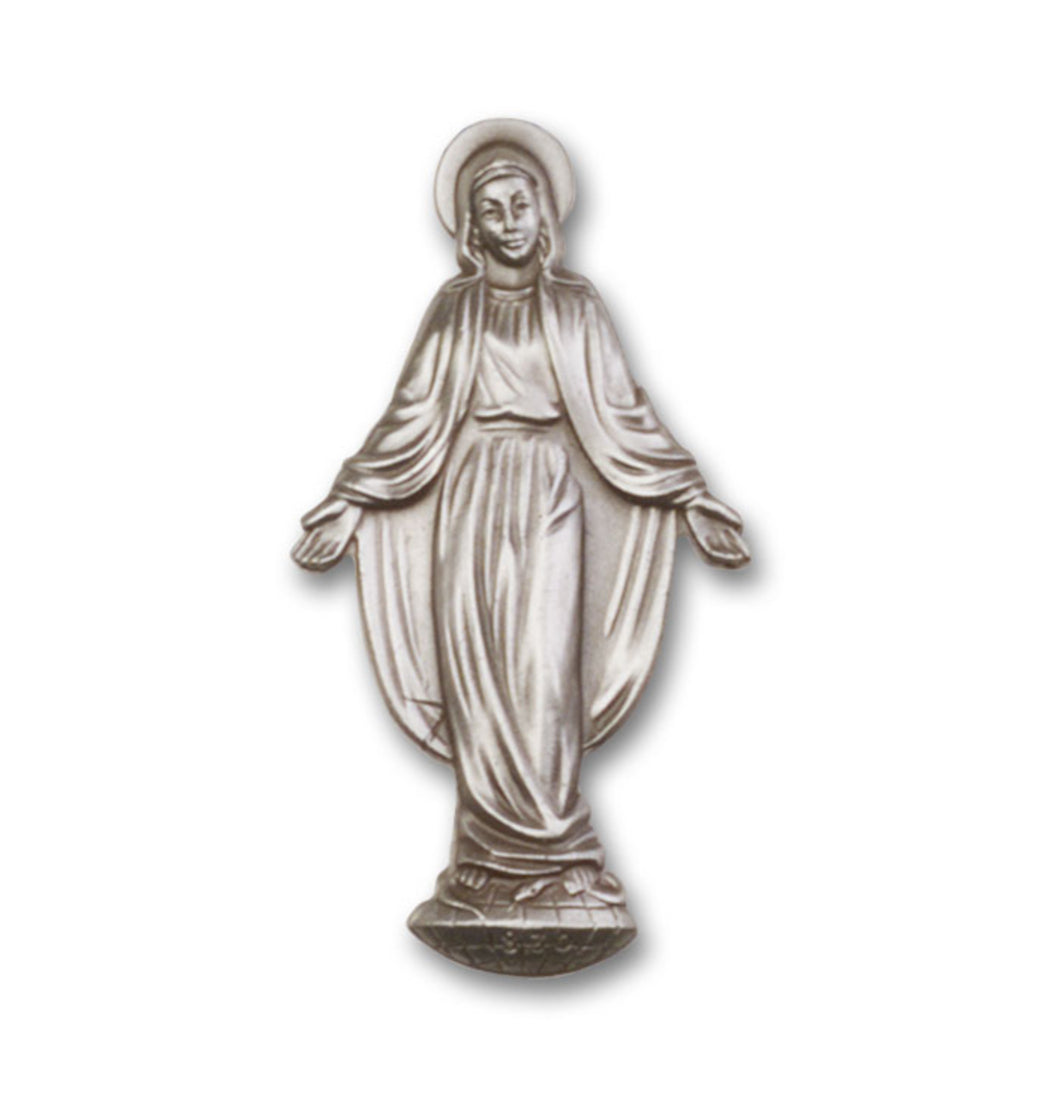 bliss miraculous medal figure pewter auto visor clip