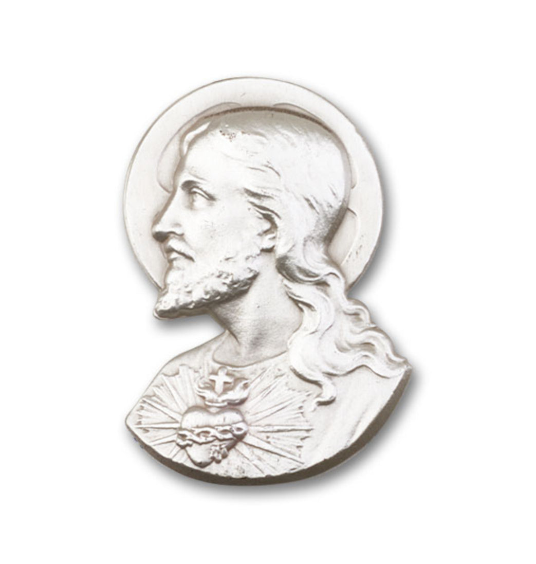 bliss sacred heart of jesus pewter auto visor clip