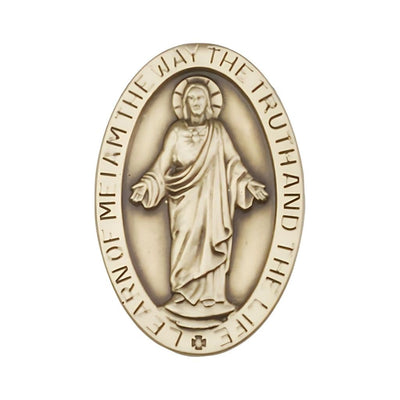 Sacred Heart Of Jesus Scapular Gold Oxide Auto Visor Clip, Made In Usa, Bliss Manufacturing