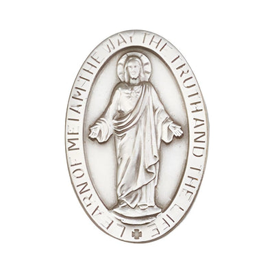 Sacred Heart Of Jesus Scapular Pewter Auto Visor Clip, Made In Usa, Bliss Manufacturing