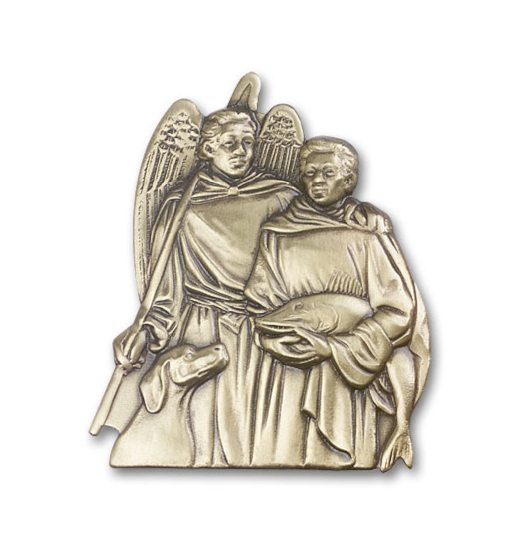 bliss st raphael archangel figure gold auto visor clip