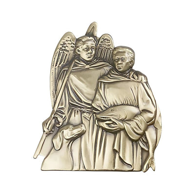 St. Raphael Archangel Figure Gold Oxide Auto Visor Clip, Made In Usa, Bliss Manufacturing