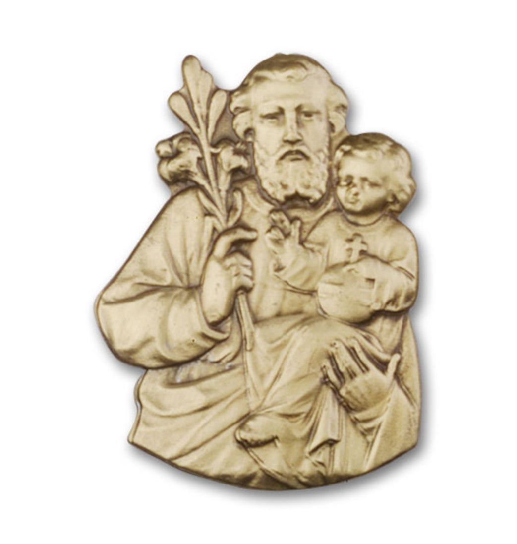 bliss st joseph and child jesus figure gold auto visor clip