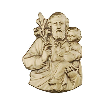 St Joseph And Child Jesus Figure Gold Oxide Auto Visor Clip, Made In Usa, Bliss Manufacturing