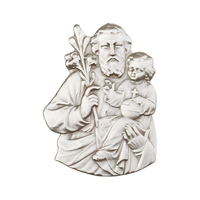 St Joseph And Child Jesus Figure Pewter Auto Visor Clip, Made In Usa, Bliss Manufacturing