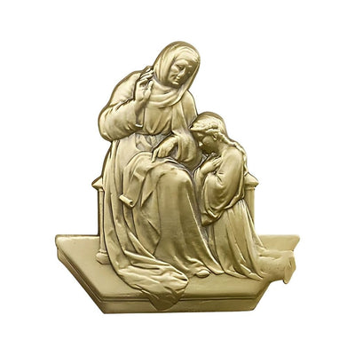 St. Ann And Mary Gold Oxide Auto Visor Clip, Made In Usa, Bliss Manufacturing