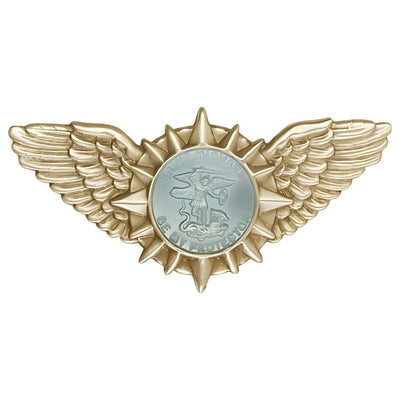 Blue Epoxy St. Michael Wings Gold Oxide Auto Visor Clip, Made in USA, Bliss Manufacturing