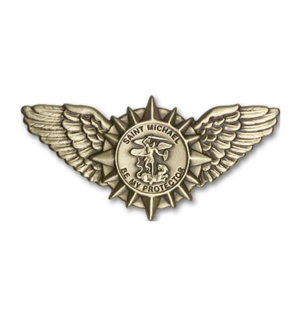 bliss st michael wings gold auto visor clip