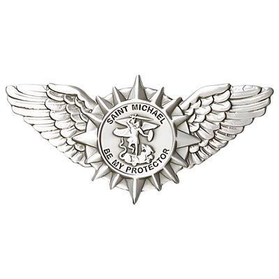 St. Michael Wings Pewter Auto Visor Clip, Made in USA, Bliss Manufacturing