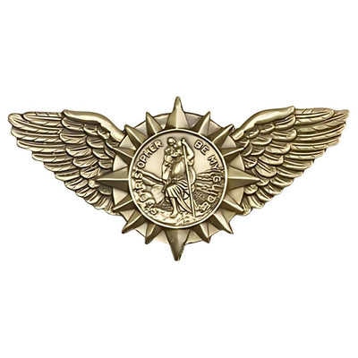 St. Christopher Wings Gold Oxide Auto Visor Clip, Made in USA, Bliss Manufacturing