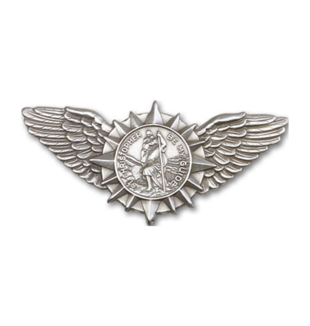 bliss st christopher wings pewter auto visor clip