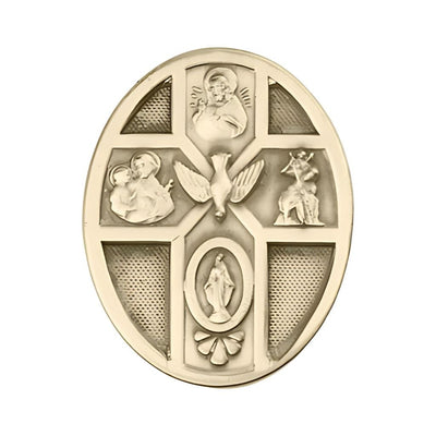 Holy Spirit 5-Way Cross Auto Visor Clip In Gold Oxide, Bliss Manufacturing