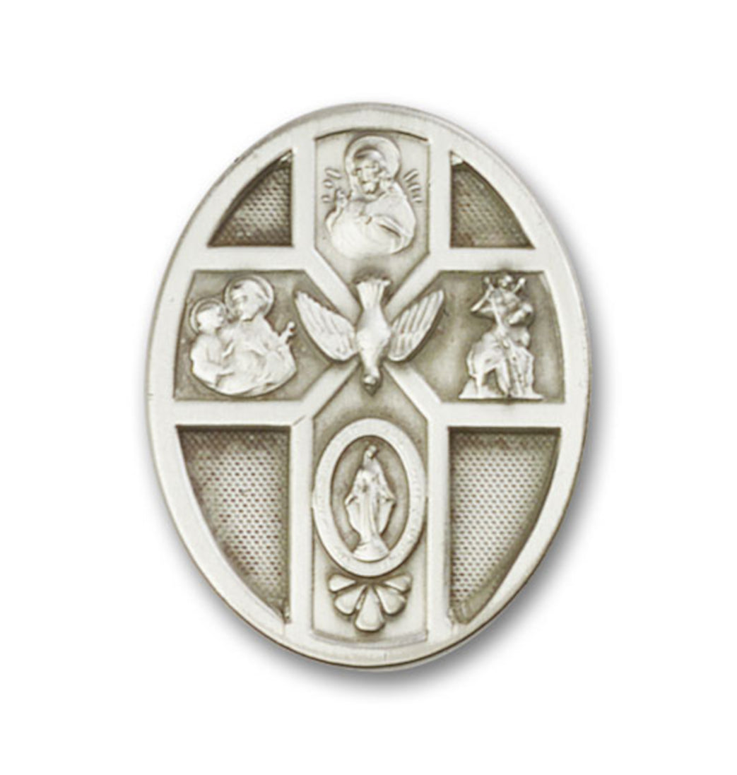 bliss holy spirit 5-way cross pewter visor clip