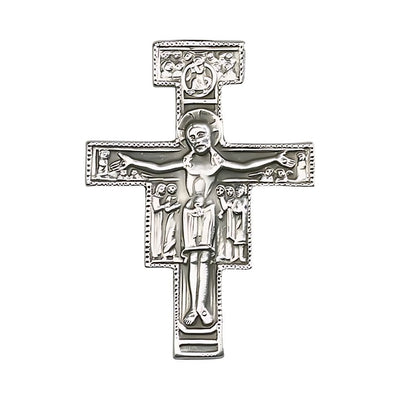 San Damiano Crucifix Auto Visor Clip In Pewter, Bliss Manufacturing