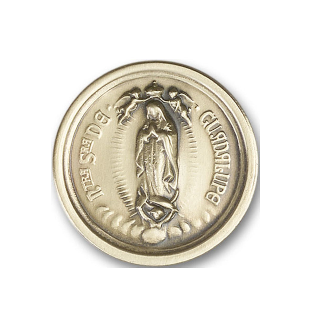 bliss round our lady of guadalupe patron saint gold auto visor clip