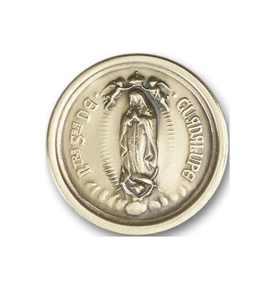 Round Our Lady Of Guadalupe Patron Saint Gold Auto Visor Clip, Bliss Manufacturing