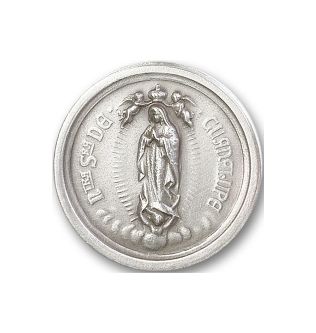 bliss round our lady of guadalupe patron saint pewter auto visor clip