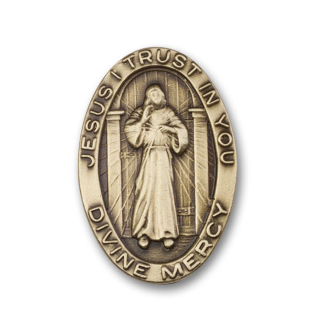 bliss oval jesus divine mercy gold auto visor clip