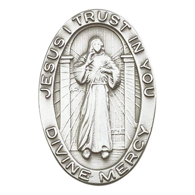 Divine Mercy Jesus Auto Visor Clip In Pewter - Silver, Bliss Manufacturing