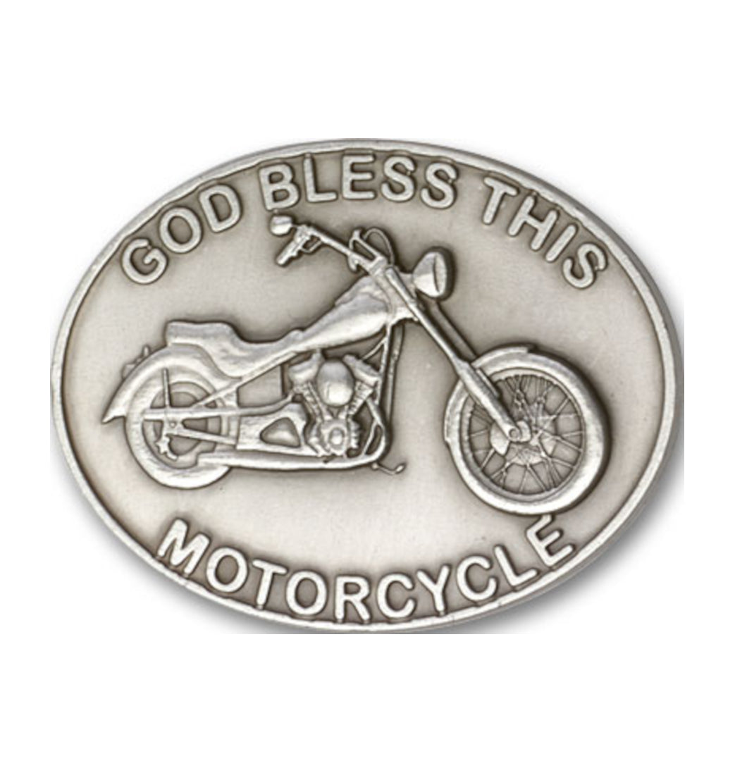 bliss god bless this motorcycle pewter auto visor clip