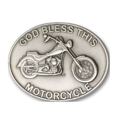 God Bless This Motorcycle Pewter Auto Visor Clip, Bliss Manufacturing