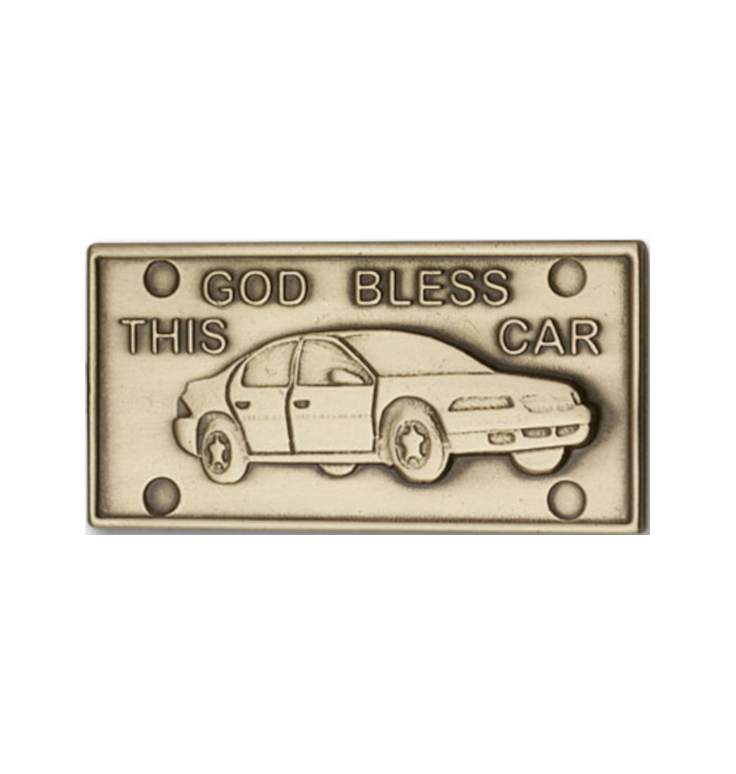 bliss god bless this car gold auto visor clip