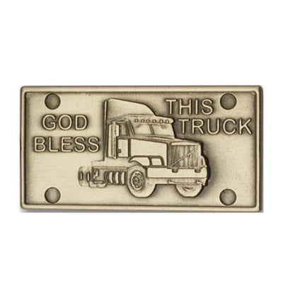 God Bless This Truck Gold Auto Visor Clip, Bliss Manufacturing