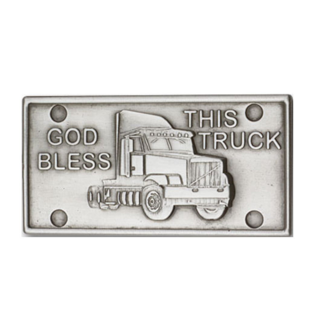 bliss god bless this truck pewter auto visor clip