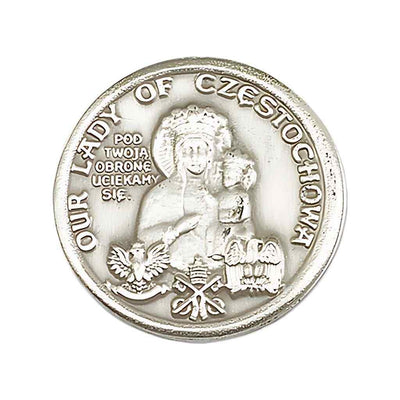 Our Lady Of Czestochowa Pewter Auto Visor Clip, Bliss Manufacturing