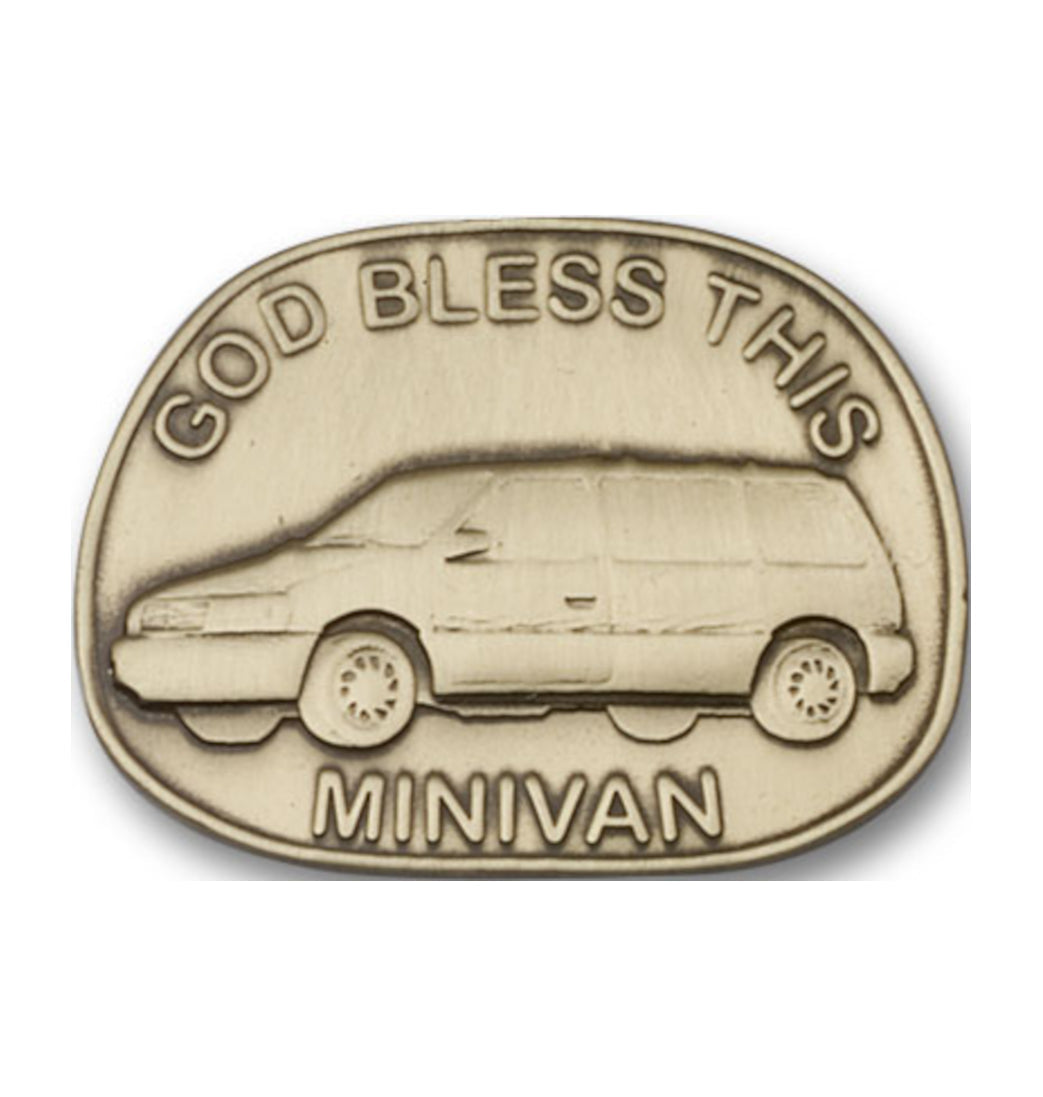 bliss god bless this mini-van gold auto visor clip