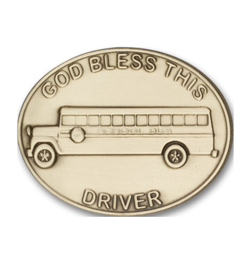 bliss god bless this bus driver gold auto visor clip