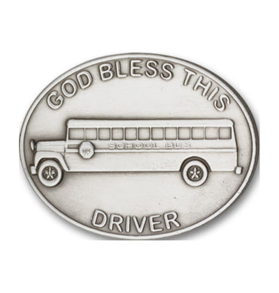 God Bless This Bus Driver Pewter Auto Visor Clip, Bliss Manufacturing