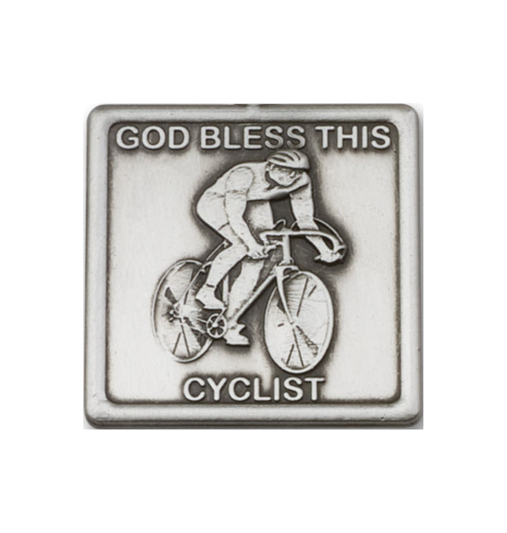 bliss god bless this cyclist pewter visor clip