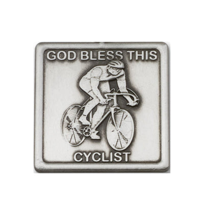God Bless This Cyclist Pewter Visor Clip, Bliss Manufacturing
