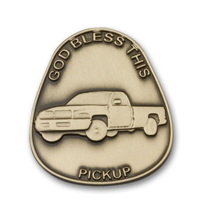 God Bless This Pickup Gold Auto Visor Clip, Bliss Manufacturing