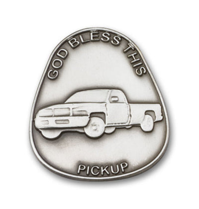 God Bless This Pickup Pewter Auto Visor Clip, Bliss Manufacturing