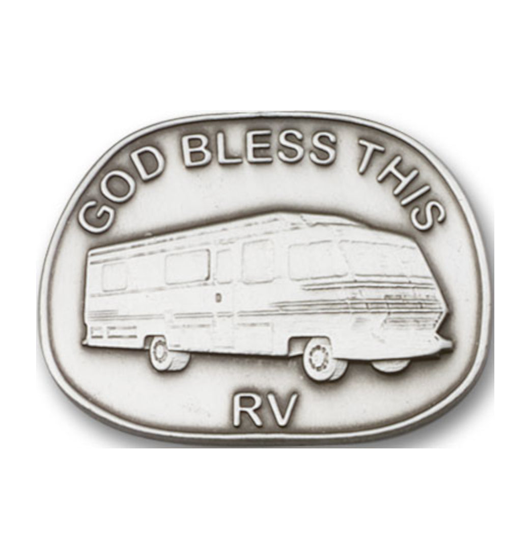 bliss god bless this rv pewter auto visor clip