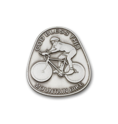 God Bless This Mountain Bike Pewter Visor Clip, Bliss Manufacturing