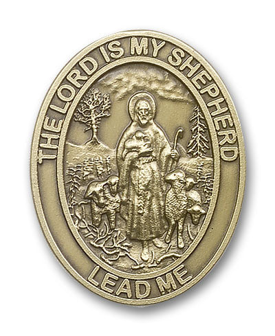 bliss oval lord is my shepherd gold auto visor clip