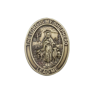 Lord Is My Shepherd Auto Visor Clip in Gold Tone, Made in USA, Bliss Manufacturing