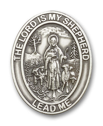 bliss oval lord is my shepherd pewter auto visor clip