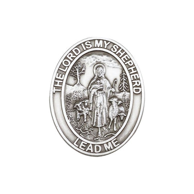 Lord Is My Shepherd Auto Visor Clip in Pewter, Made in USA, Bliss Manufacturing