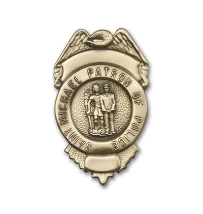 St Michael Police Officer Badge Gold Auto Visor Clip, Bliss Manufacturing